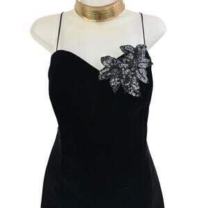 Vintage 90's CACHET BY BARI PROTAS black velvet dress